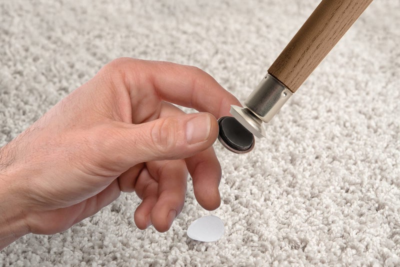 Super Sliders 1 1/8"" Round Self-Stick Furniture Sliders or Movers for Carpet to Protect Furniture and Move Effortlessly  Beige (4 Pack) - Image 3